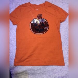 💕3/$10 Orange Sequin Pumpkin Kids T-Shirt